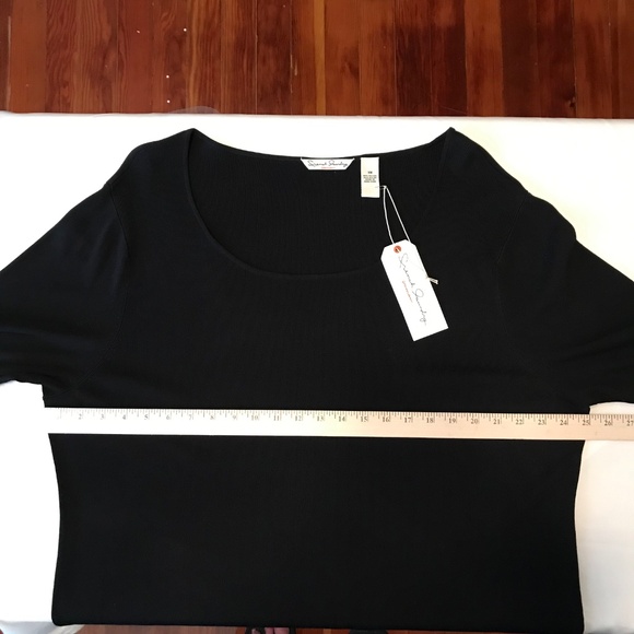 FRENCH LAUNDRY Ribbed Knit Sweater Lightweight Top Black Women’s Plus Size 3X - Picture 9 of 16